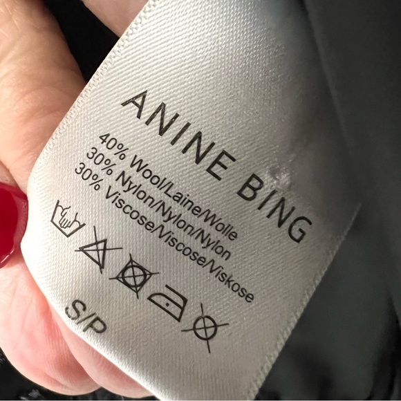 Anine Bing Black Wool Blend Bauble 3D Textured Zipper Front Jacket Coat Womens S - Picture 15 of 16